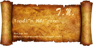 Topán Márton névjegykártya